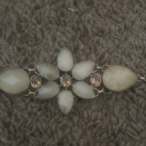 Vintage AF 925 Elegant Silver and Cream Women's Bracelet Amazing Condition